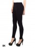 High Waist Black Solid Stretchy Legging (Fleece Lined)